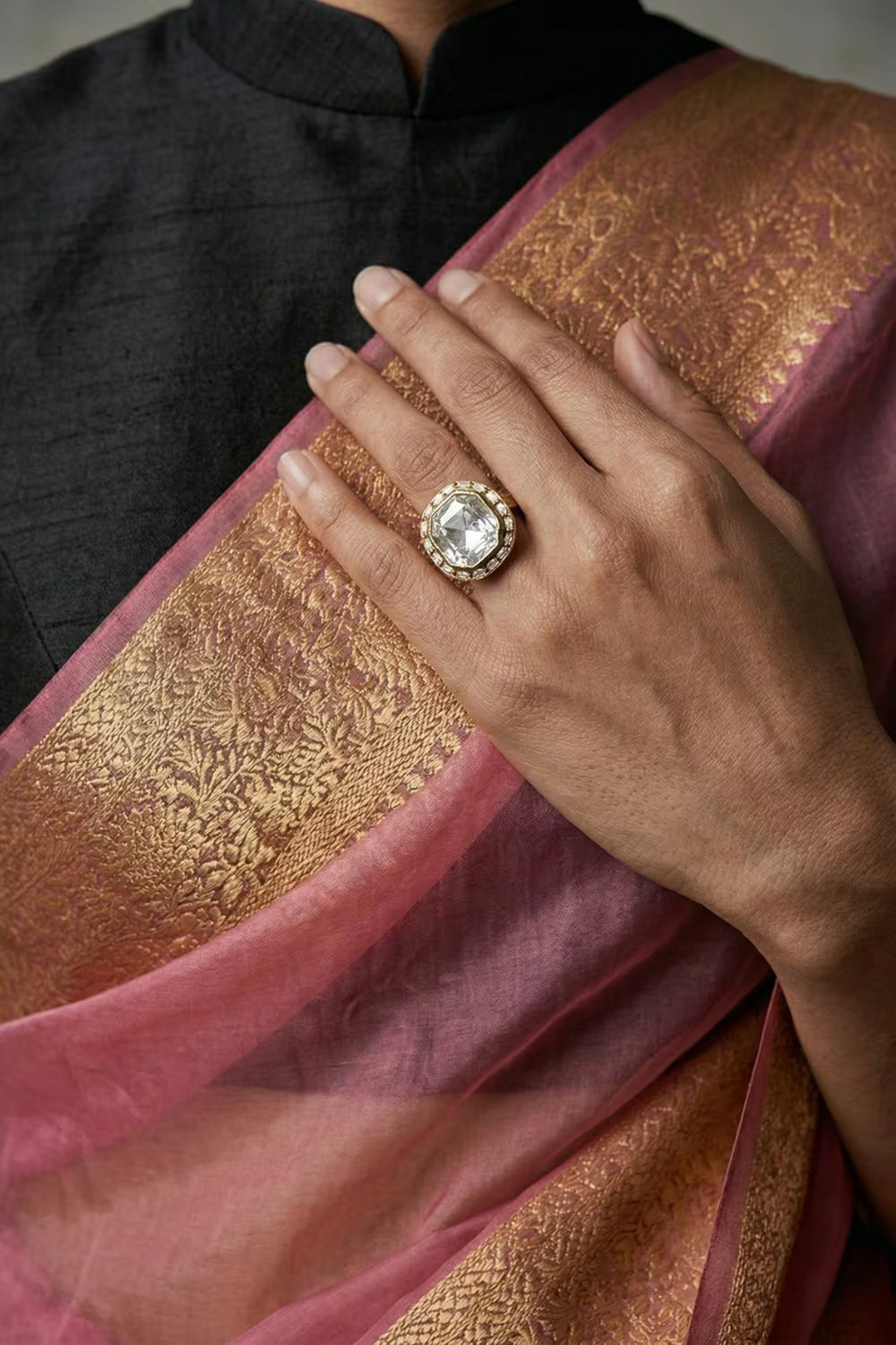 PINK OPAL | Organza with Banarasi Border | Indidha Saree