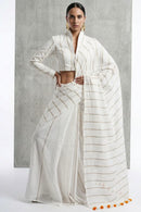 CLASSIC SERENITY | Textured Cotton | Indidha Saree