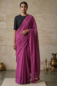 Aniline Plum | Mul Cotton | Indidha Saree