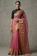 PINK OPAL | Organza with Banarasi Border | Indidha Saree