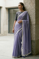BLUE BLOSSOMES | Mul Cotton | Indidha Saree