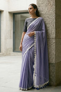 BLUE BLOSSOMES | Mul Cotton | Indidha Saree