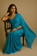 Azure Veil | Handloom Mul Cotton | Indidha Saree -  Azure Veil – Cobalt Blue Handloom Mul Cotton Saree | Indidha  Shop Azure Veil – a handloom mul cotton saree in rich cobalt blue. Ultra-soft, breathable, and tassel-detailed. Ethically made for everyday elegance. 