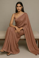 BITE THE DUST | Mul Cotton | Indidha Saree -  Pure Mul Cotton Saree in Dusty Rose | Handloom & Lightweight  Shop this handloom pure mul cotton saree in dusty rose. Lightweight, breathable & skin-friendly — perfect for daily wear with timeless elegance.