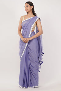 Puja Malakar, Fulia Saree BLUE BLOSSOMES | Mul Cotton | Indidha Saree