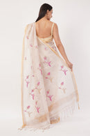 Puja Malakar, Fulia Saree BLUSH BLOSSOM | Linen Tissue | Indidha Saree