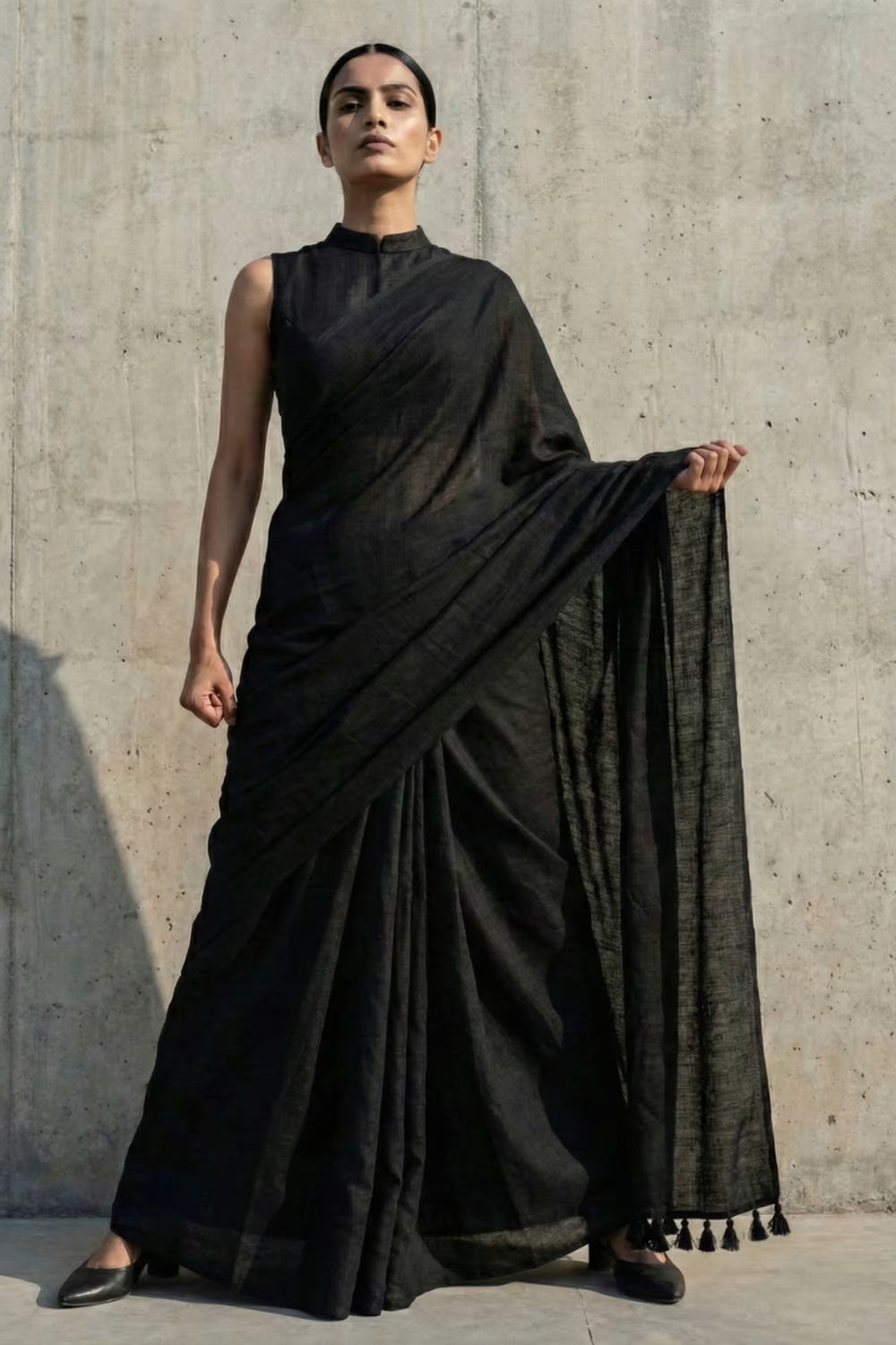 Basalt | Slub Cotton | Indidha Saree