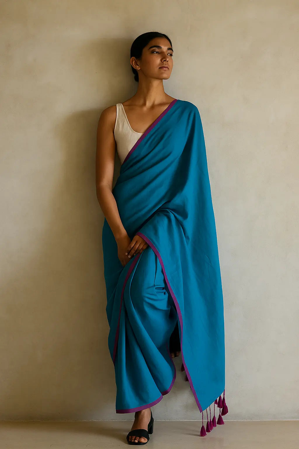 Soft Clash | Handloom Mul Cotton  | Indidha Saree