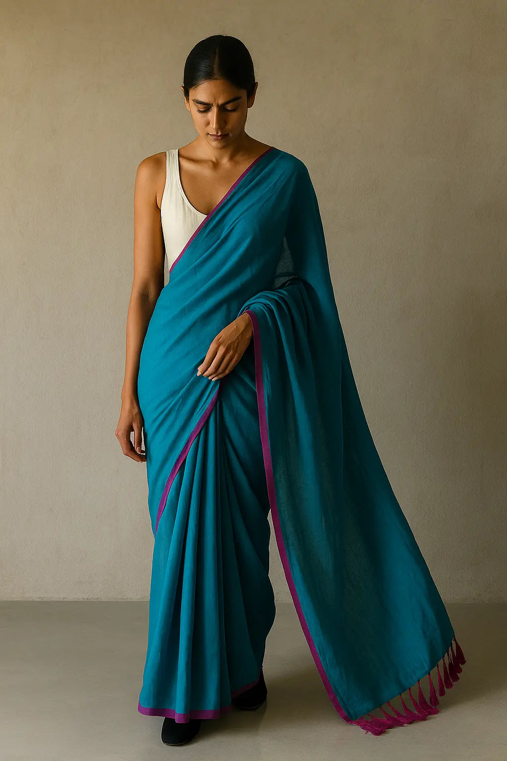 Soft Clash | Handloom Mul Cotton  | Indidha Saree