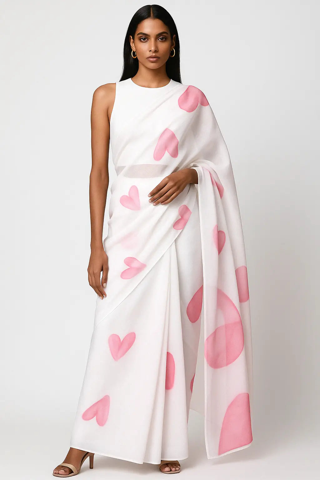 WHITE ROSE  | Organza | Indidha Saree
