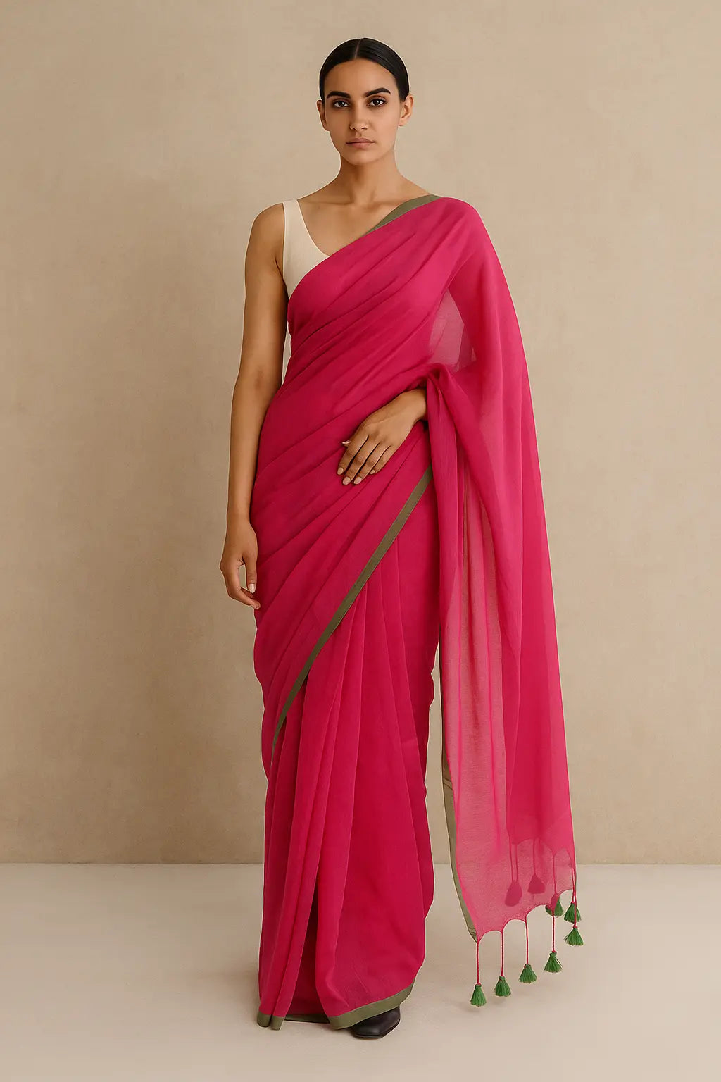 PLAYFUL PINK | Mul Cotton | Indidha Saree