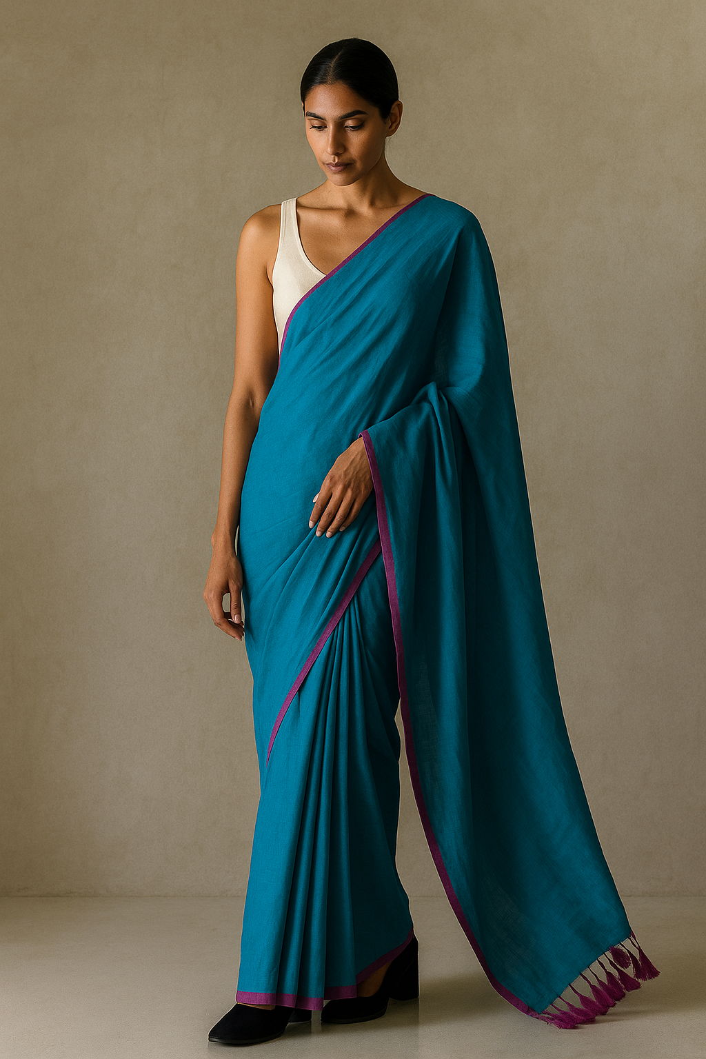 Soft Clash | Handloom Mul Cotton  | Indidha Saree