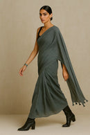 Evening Mist | Handloom Mul Cotton | Indidha Saree