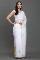 ETHEREAL PETALS | Organza | Indidha Saree -  ETHEREAL PETALS - Hand-painted White Organza Saree | Ethereal Floral Elegance  Shop Ethereal Petals, a premium white organza saree handpainted with soft florals. Lightweight, elegant, and perfect for summer occasions. Limited pieces only.

