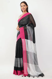 National Handloom, BGP Saree ETHERNAL ESSENCE | Linen by Linen | Indidha Saree
