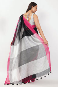 National Handloom, BGP Saree ETHERNAL ESSENCE | Linen by Linen | Indidha Saree