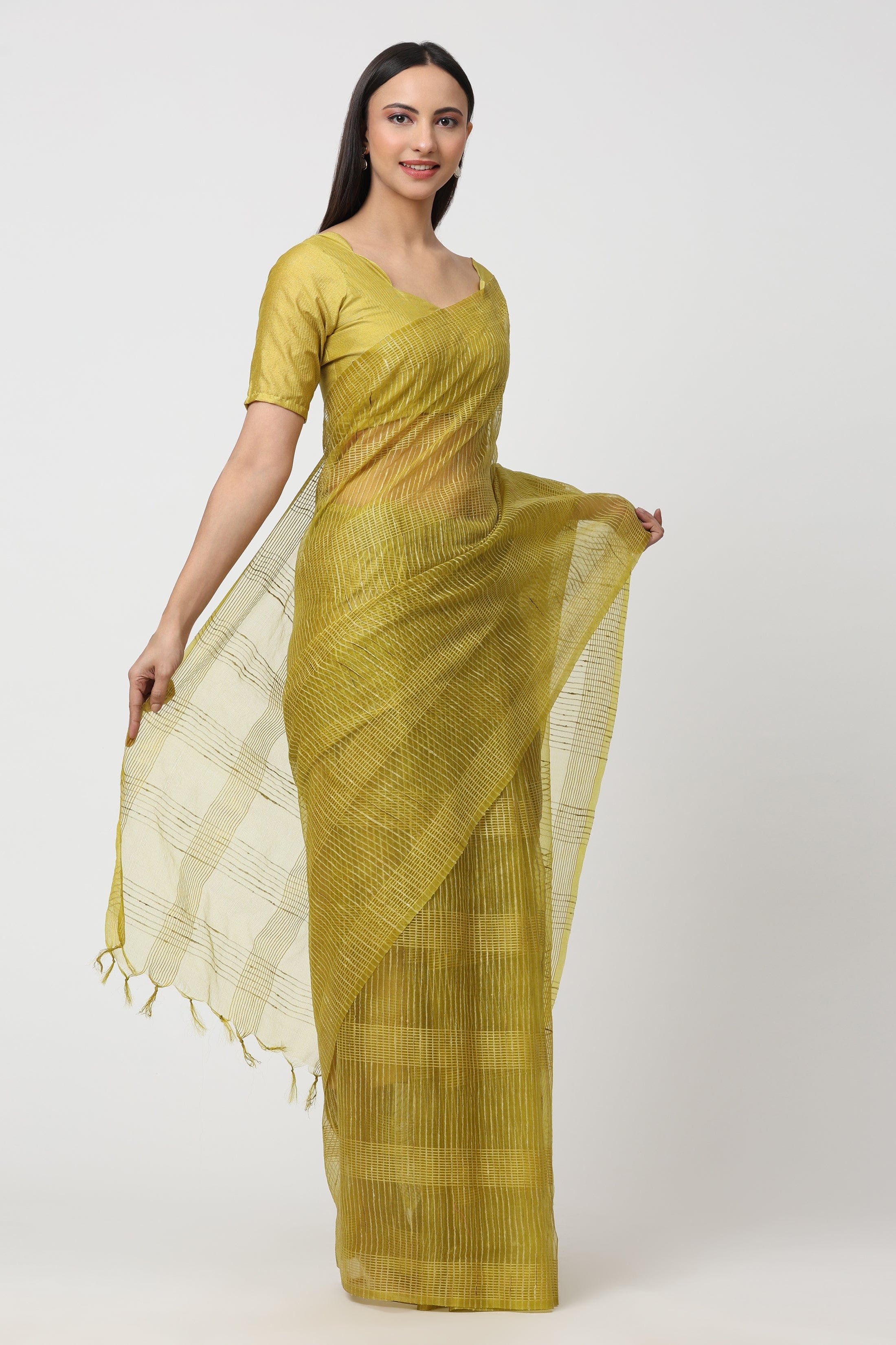 National Handloom, BGP Saree GOLDEN BREEZE | Kota Doria | Indidha Saree