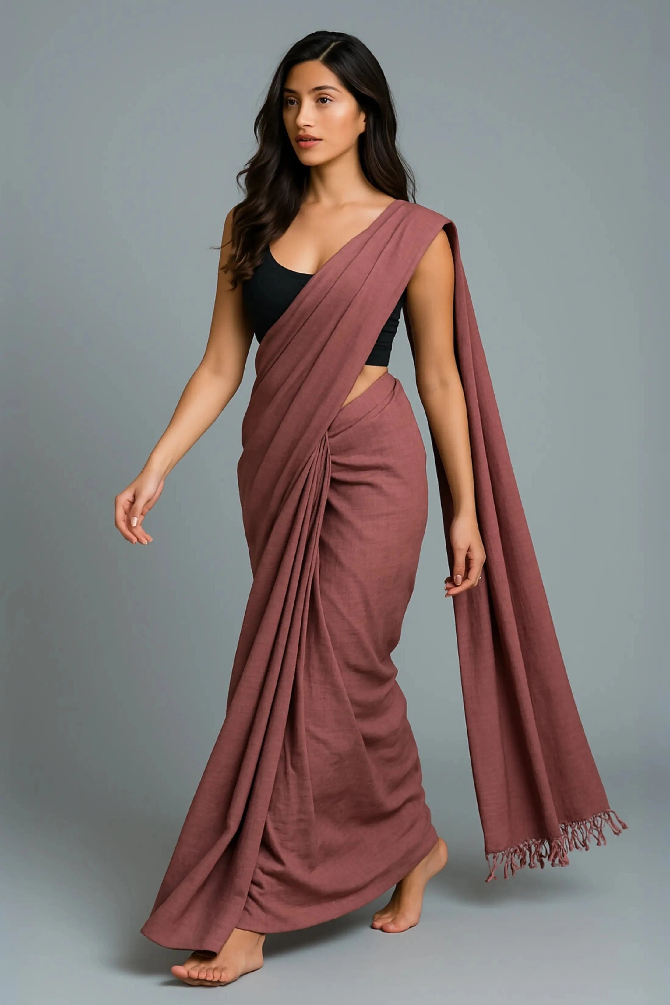 Gulnaar Clay | Mul Cotton | Indidha Saree