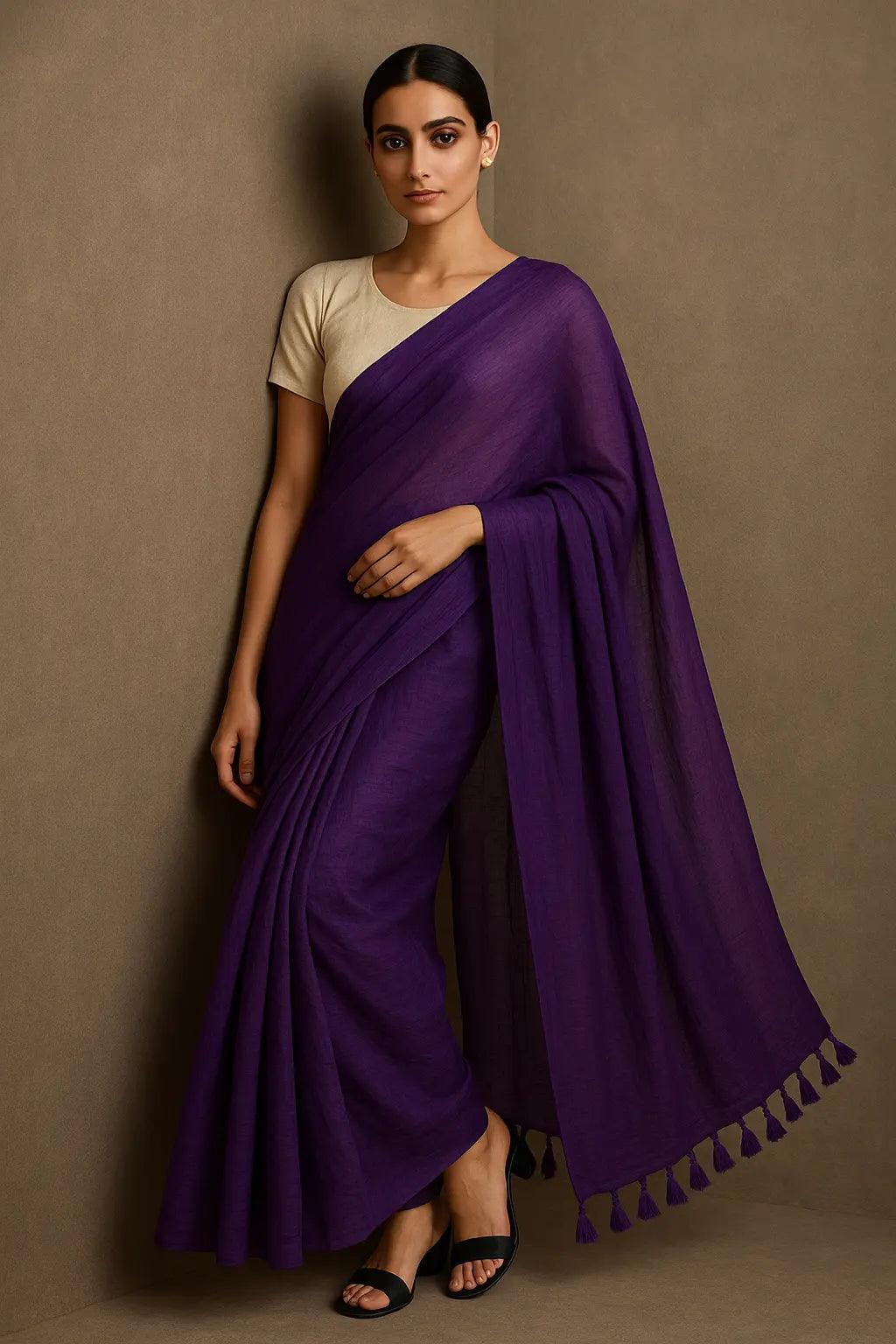 Gulnaar Gaze | Handloom Mul Cotton | Indidha Saree
