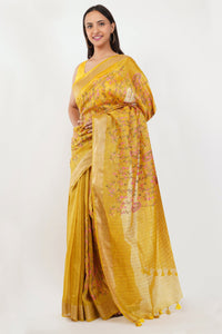 National Handloom, BGP Saree HALDI GLOW | Muga Silk | Indidha Saree