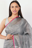 National Handloom, BGP Saree MACAW | Linen by Linen | Indidha Saree