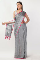 National Handloom, BGP Saree MACAW | Linen by Linen | Indidha Saree
