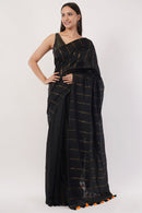 Suman SantiPur Saree MIDNIGHT GLIMMER | Khadi Cotton | Indidha Saree