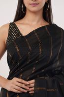 Suman SantiPur Saree MIDNIGHT GLIMMER | Khadi Cotton | Indidha Saree