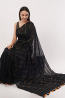 Suman SantiPur Saree MIDNIGHT GLIMMER | Khadi Cotton | Indidha Saree