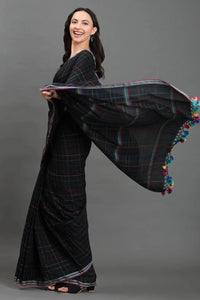 MIDNIGHT KANTHA | Pure Cotton | Indidha Saree -  Black Cotton Saree with Kantha Work | Buy Online  Buy our Pure Cotton Kantha Saree online. Features hand-stitched Kantha work, soft cotton fabric, and a stylish design. Perfect for everyday elegance.