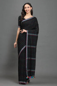 MIDNIGHT KANTHA | Pure Cotton | Indidha Saree -  Black Cotton Saree with Kantha Work | Buy Online  Buy our Pure Cotton Kantha Saree online. Features hand-stitched Kantha work, soft cotton fabric, and a stylish design. Perfect for everyday elegance.