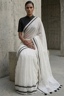 Monochrome Void | Mul Cotton | Indidha Saree