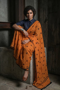 Rust Coordinate | Mul Cotton | Indidha Saree