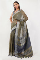 National Handloom, BGP Saree PASTEL EMBER | Linen by Linen | Indidha Saree