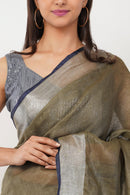 National Handloom, BGP Saree PASTEL EMBER | Linen by Linen | Indidha Saree