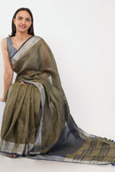 National Handloom, BGP Saree PASTEL EMBER | Linen by Linen | Indidha Saree