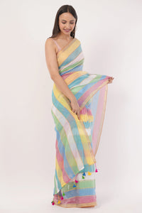 Puja Malakar, Fulia Saree PRISMATIC ELEGANCE | Mul cotton | Indidha Saree