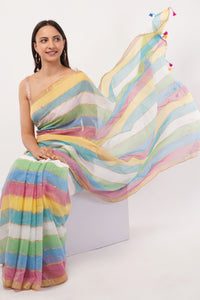 Puja Malakar, Fulia Saree PRISMATIC ELEGANCE | Mul cotton | Indidha Saree