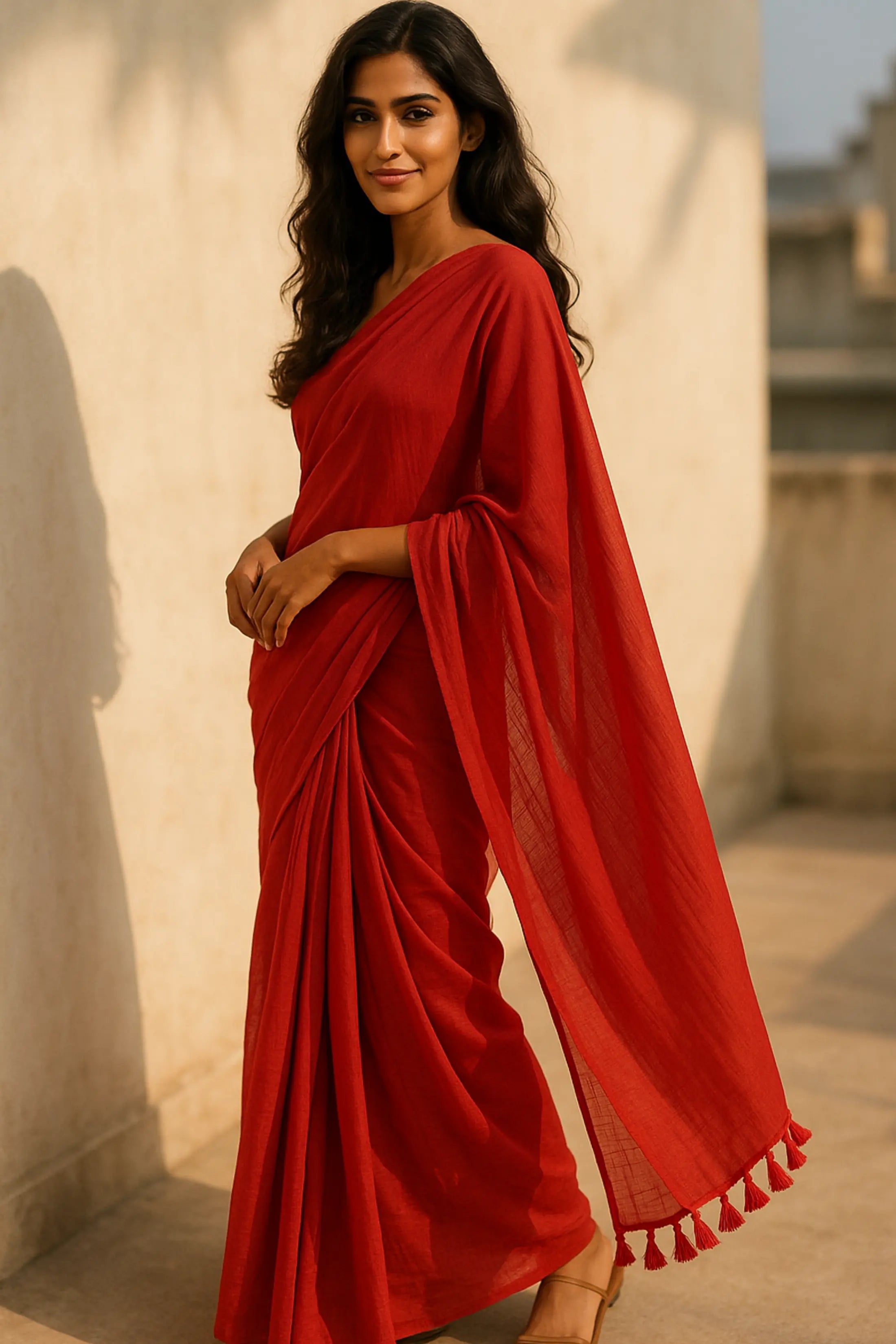 Raktika | Handloom Mul Cotton | Indidha Saree