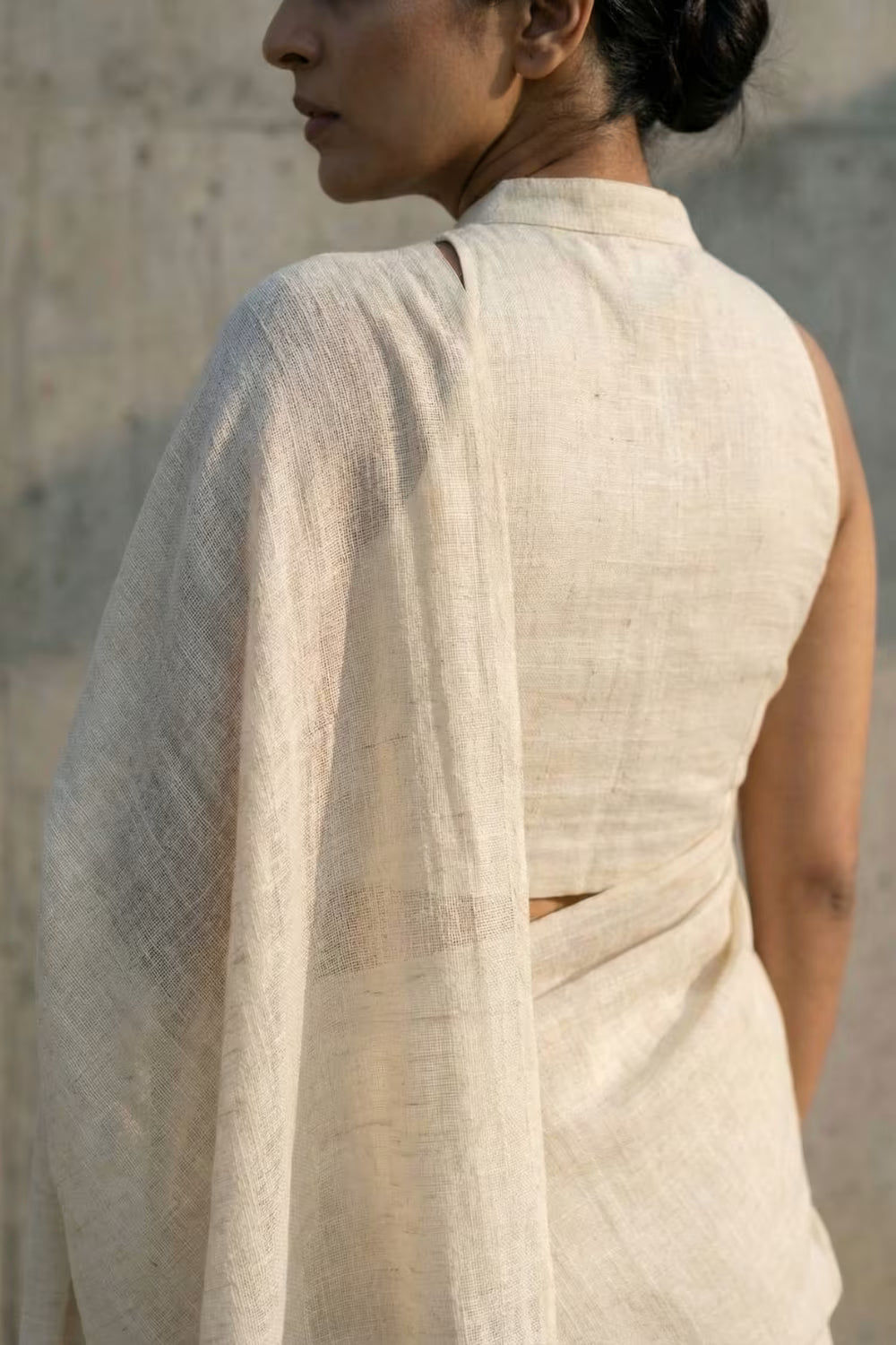 Raw Chalk | Slub Cotton | Indidha Saree