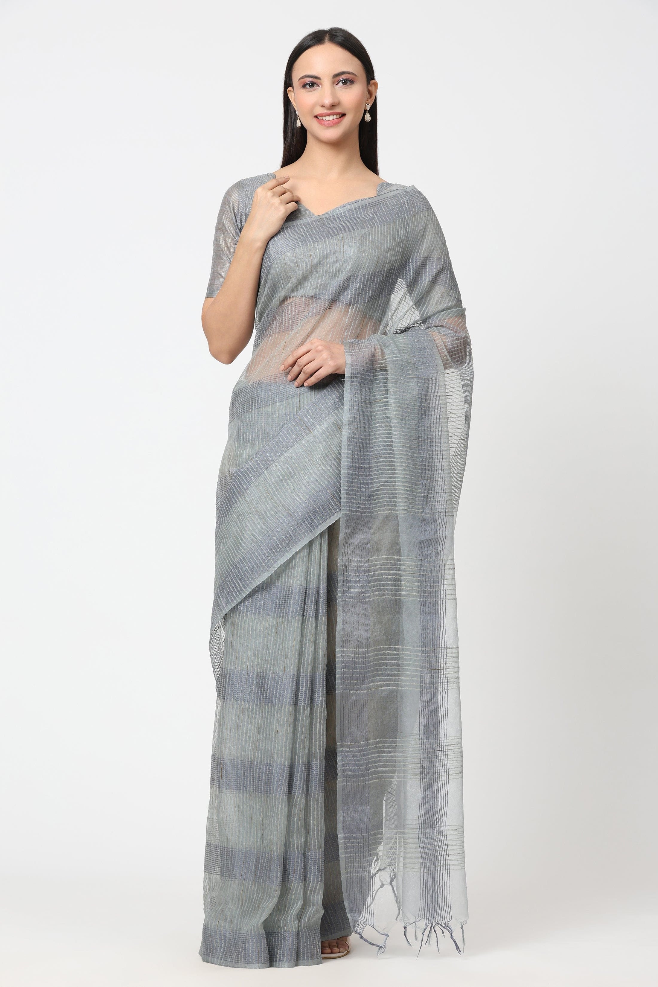SILVER MIST | Kota Doria | Indidha Saree