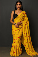 Sunshine Dil Se | Mul Cotton | Indidha Saree -  Yellow Mul Cotton Saree with Red Hearts | Handloom Love | Indidha  Shop a sunshine yellow handloom mul cotton saree adorned with red hearts. Lightweight, breathable & bold—perfect for women who wear their hearts out loud.
