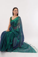 Suman SantiPur Saree TEAL TEMPTATION | Handloom Tissue | Indidha Saree