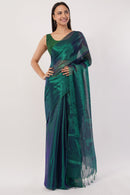 Suman SantiPur Saree TEAL TEMPTATION | Handloom Tissue | Indidha Saree