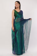Suman SantiPur Saree TEAL TEMPTATION | Handloom Tissue | Indidha Saree