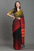 TEZ TARAANA | Pure Cotton | Indidha Saree -  Handloom Pure Cotton Saree in Mustard, Red & Black | Indidha  Shop this stunning handloom pure cotton saree in golden mustard, red & black. Lightweight, breathable & artisan-crafted. Perfect for festive, formal & everyday grace.