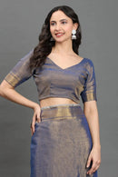 Twilight Glimmer | Linen Tissue | Indidha Saree -  Twilight Glimmer - Handloom Linen Tissue Saree Online  Shop Twilight Glimmer, a dusky handloom linen tissue saree with golden zari shine. Lightweight, festive-ready, and weaver-crafted for timeless elegance.