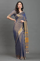 Twilight Glimmer | Linen Tissue | Indidha Saree -  Twilight Glimmer - Handloom Linen Tissue Saree Online  Shop Twilight Glimmer, a dusky handloom linen tissue saree with golden zari shine. Lightweight, festive-ready, and weaver-crafted for timeless elegance.