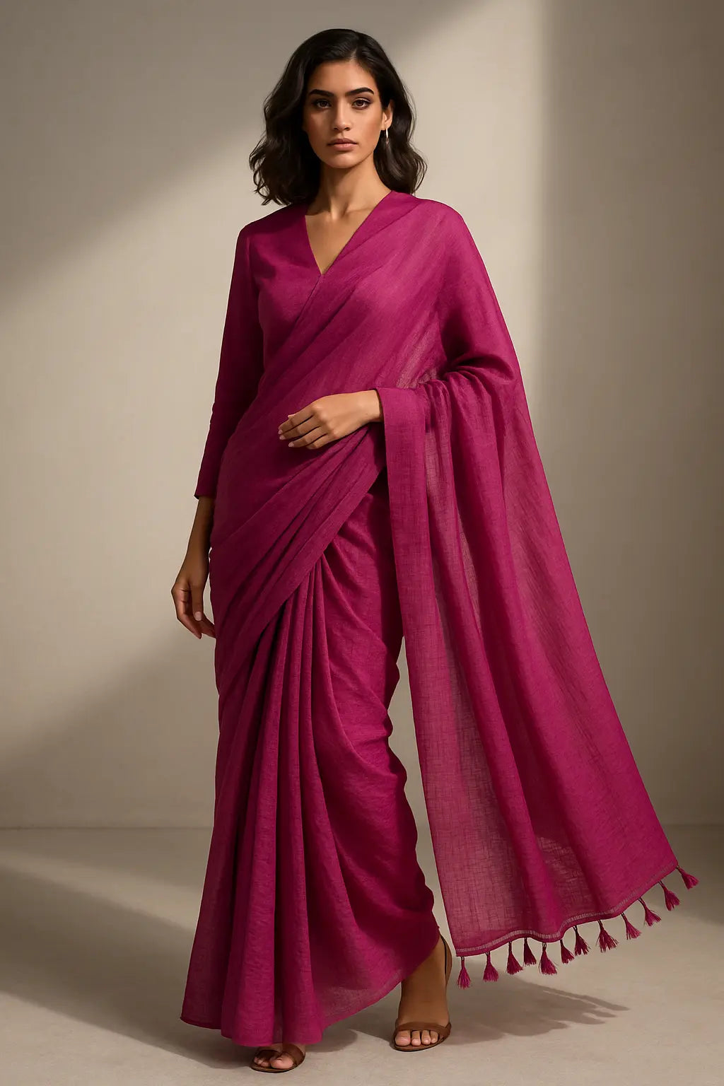 Wild Rose | Handloom Mul Cotton | Indidha Saree