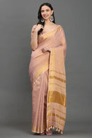 ZARSI GULABI | Linen Tissue | Indidha Saree -  Golden Blush Handloom Linen Tissue Saree | Festive Elegance by Indidha  Drape yourself in elegance with Indidha’s Golden Blush handloom linen tissue saree. Lightweight, shimmering, and timeless – perfect for festive and graceful moments.